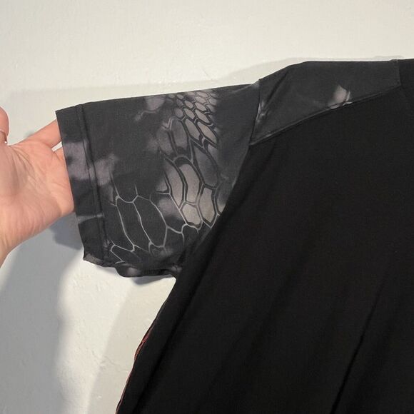 Affliction Kryptek T Shirt Size Large Big Graphic Print Black Gray Short Sleeve - Picture 4 of 11